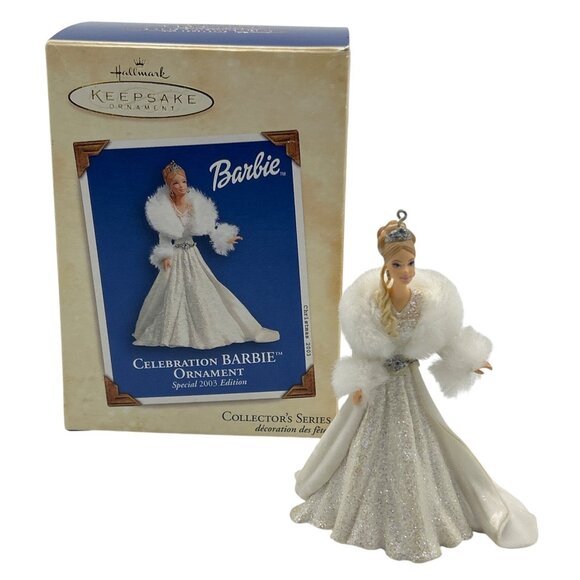 Hallmark Celebration Barbie Ornament 2003 Keepsake Special Edition Sparkle White - Picture 1 of 6